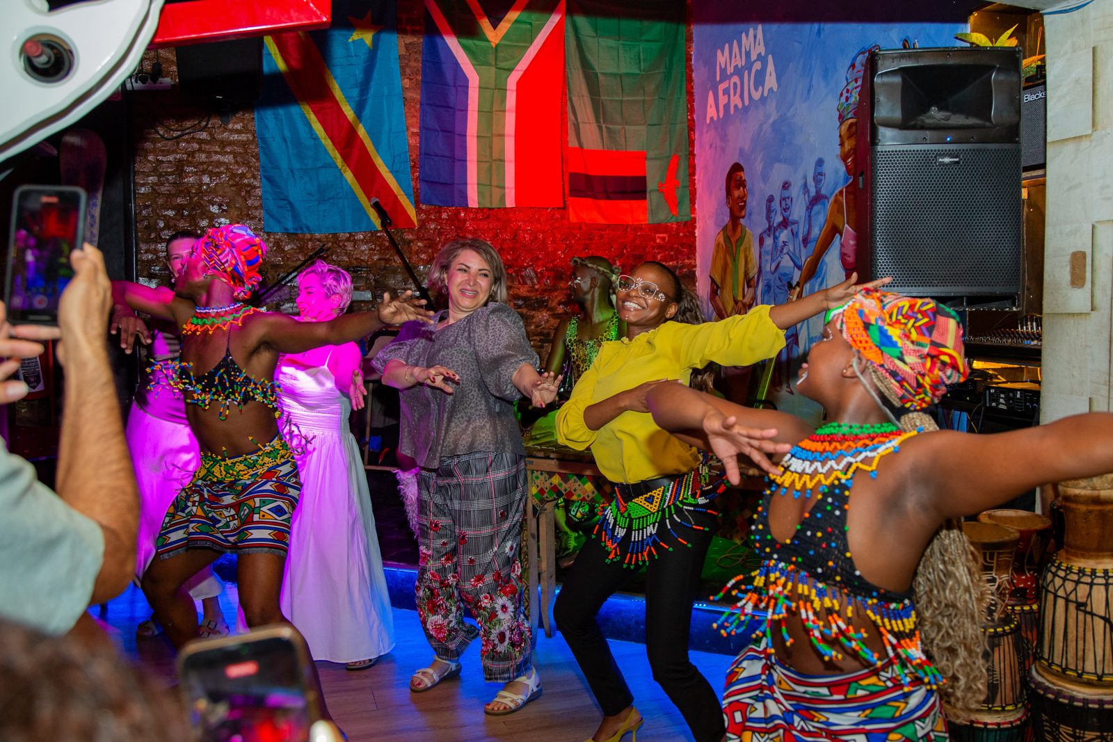 A packed dance floor at Mama Africa
