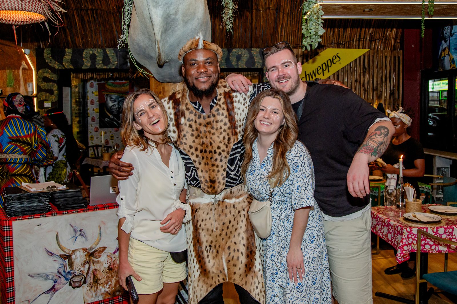 Guests celebrating with the Mama Africa team